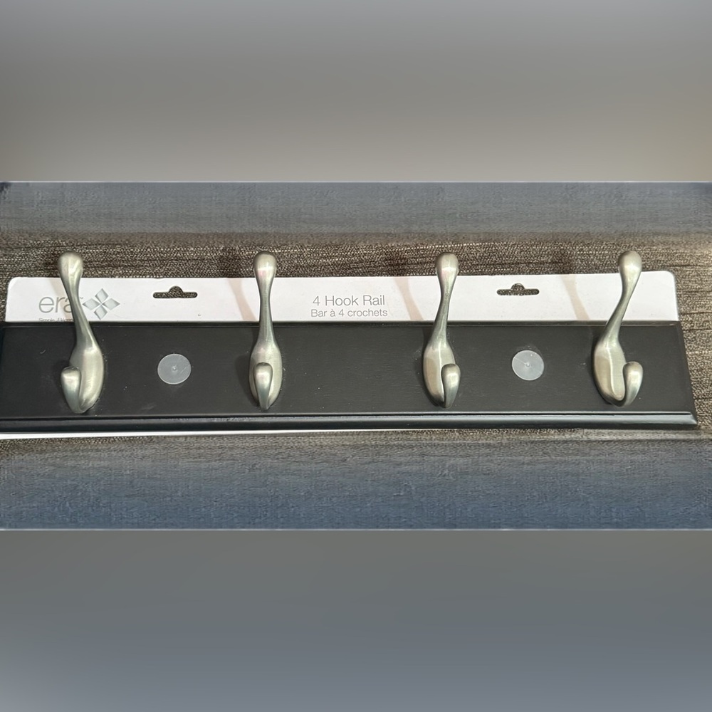 Silver and Black Wall Hook Rail by [Brand]